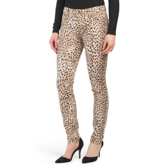 Roberto Cavalli Denim - Roberto Cavalli Skinny Fit Tan Naturale Animal Print Jeans